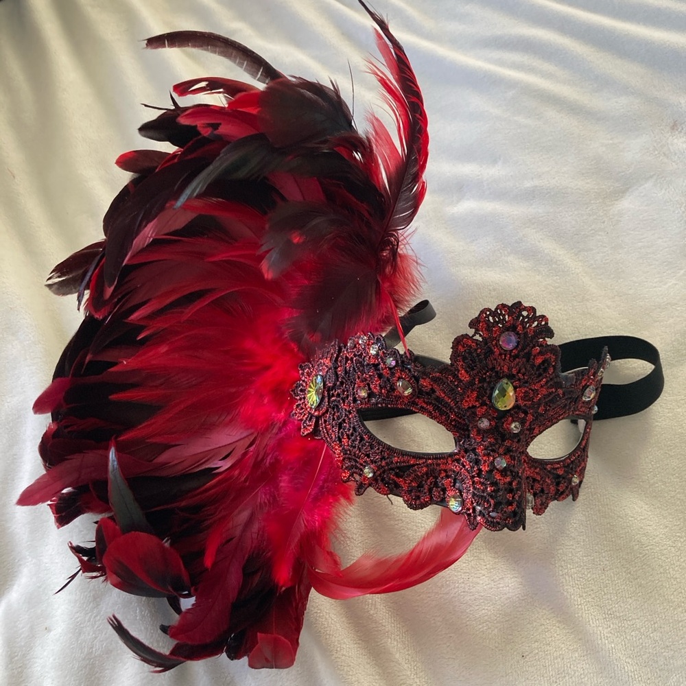 Red masquerade mask 5” x 3.5”